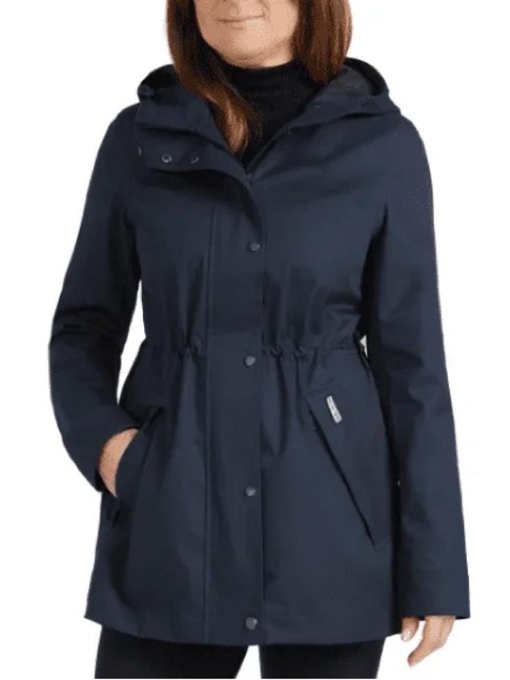 Hunter Navy Hooded Trench Raincoat